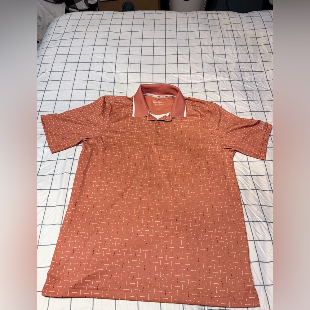 Walter Hagen Men's Polo Shirt in Orange with White Accents